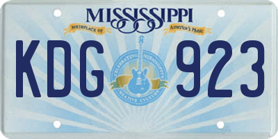 MS license plate KDG923