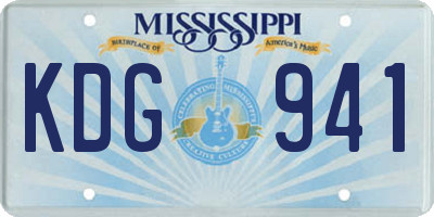 MS license plate KDG941