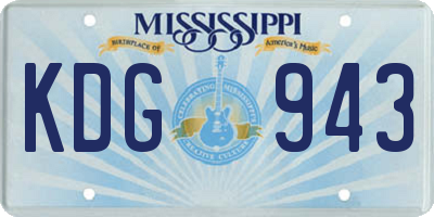 MS license plate KDG943