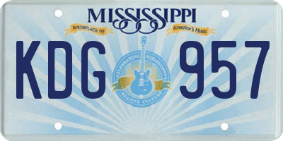 MS license plate KDG957