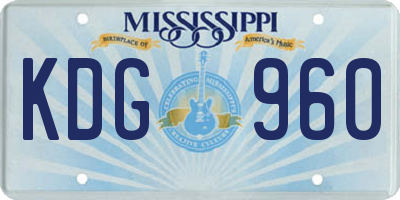 MS license plate KDG960