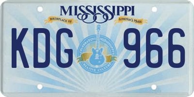 MS license plate KDG966