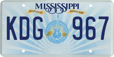 MS license plate KDG967