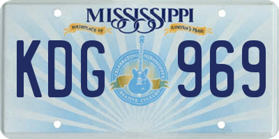 MS license plate KDG969