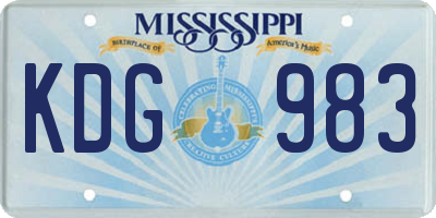 MS license plate KDG983