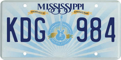 MS license plate KDG984