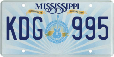 MS license plate KDG995