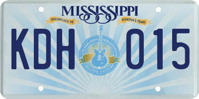 MS license plate KDH015
