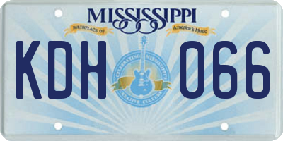 MS license plate KDH066