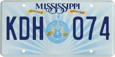 MS license plate KDH074