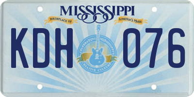 MS license plate KDH076
