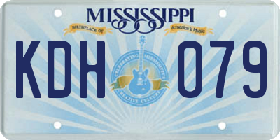 MS license plate KDH079