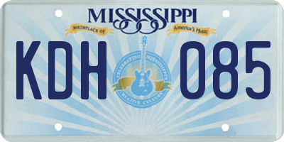 MS license plate KDH085