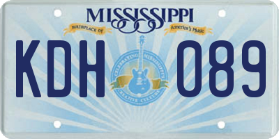 MS license plate KDH089