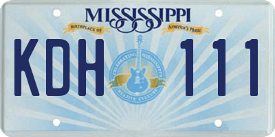 MS license plate KDH111