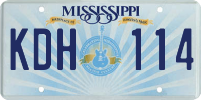 MS license plate KDH114