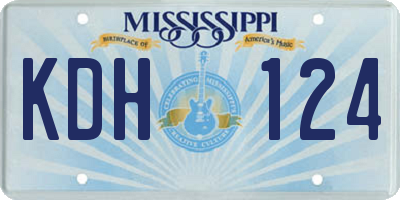 MS license plate KDH124