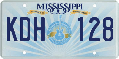 MS license plate KDH128