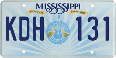 MS license plate KDH131
