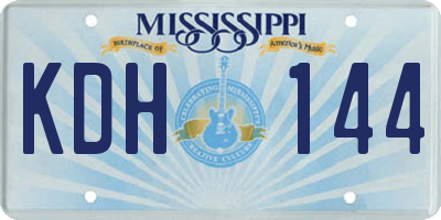MS license plate KDH144