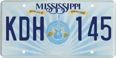 MS license plate KDH145