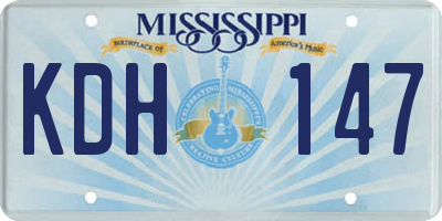 MS license plate KDH147