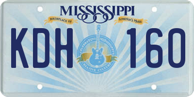 MS license plate KDH160