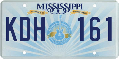 MS license plate KDH161