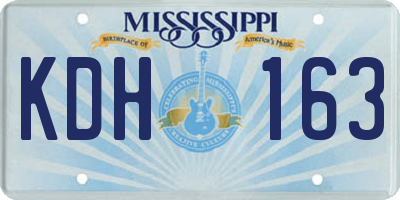 MS license plate KDH163
