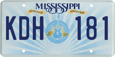 MS license plate KDH181