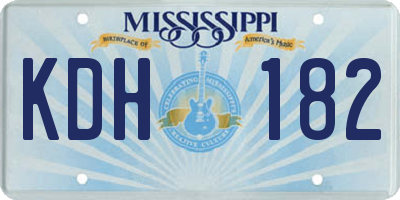 MS license plate KDH182