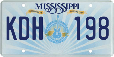MS license plate KDH198