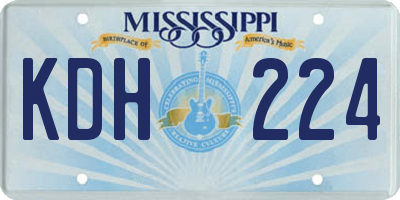 MS license plate KDH224