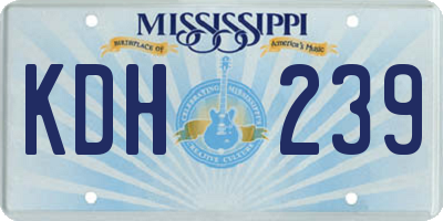 MS license plate KDH239