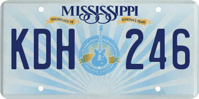MS license plate KDH246