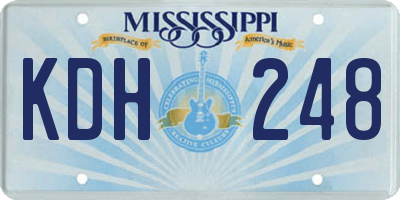 MS license plate KDH248