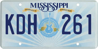MS license plate KDH261