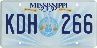 MS license plate KDH266