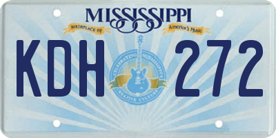 MS license plate KDH272