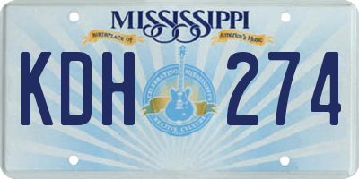MS license plate KDH274