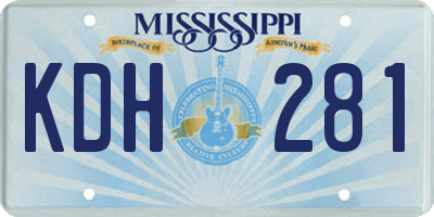 MS license plate KDH281