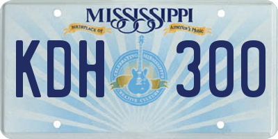 MS license plate KDH300