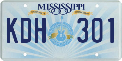 MS license plate KDH301