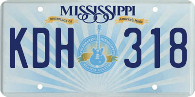 MS license plate KDH318