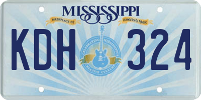 MS license plate KDH324