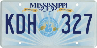 MS license plate KDH327