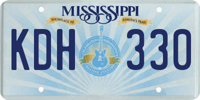 MS license plate KDH330
