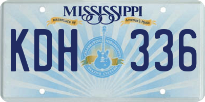 MS license plate KDH336