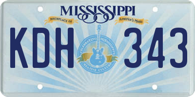 MS license plate KDH343