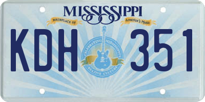 MS license plate KDH351